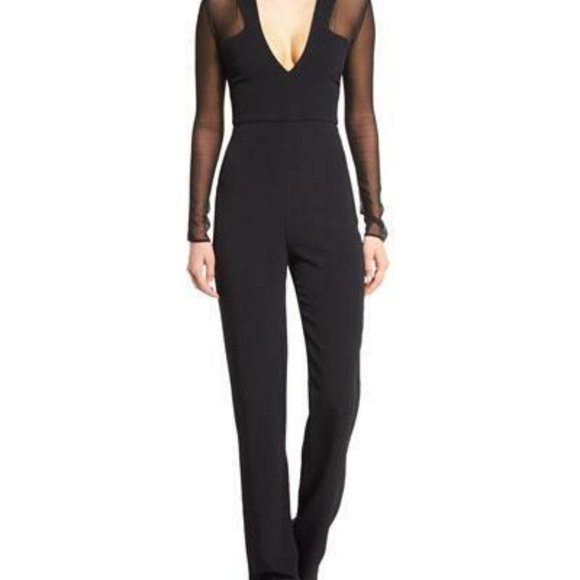 Cushnie Et Ochs Black Jumpsuit with Sheer Sleeves Like new - Picture 2 of 14